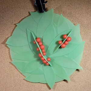 Charles Viancin Winterberry Round Lid Flexible Silicone Green/Red Berries